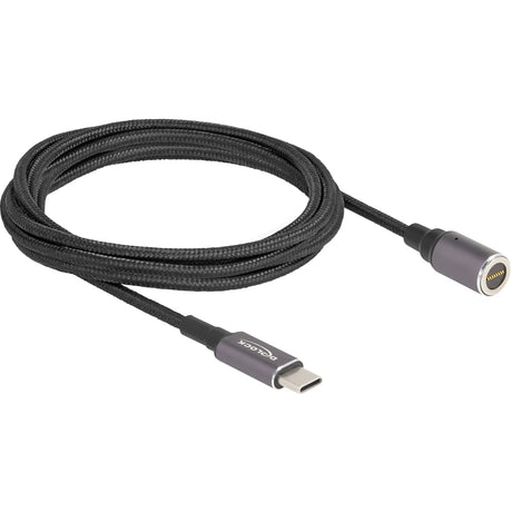 Delock Laptop Ladekabel USB Typ-C Stecker auf magnetischen 8 Pin Stecker 1,8 m Kabel (Anthrazit Schwarz)