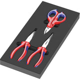 Wera 9781 Moosgummieinlage mit Knipex Zangenset 2, 3-teilig - 05150181001