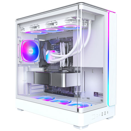 Montech King 45 Pro Midi-Tower-Gehäuse (weiß | 2x USB-A | 1x USB-C | RGB | Fenster)