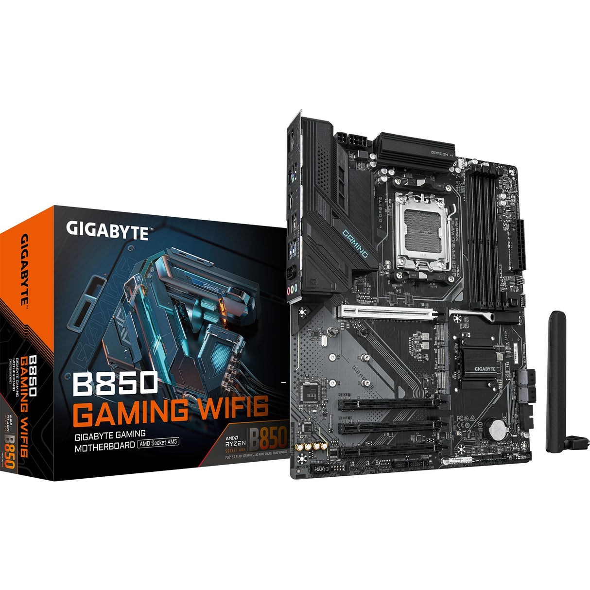 Gigabyte B850 Gaming WiFi6 Sockel AM5 Motherboard (Schwarz, RAID, GB-LAN, WiFi 6, BT, Sound, ATX)