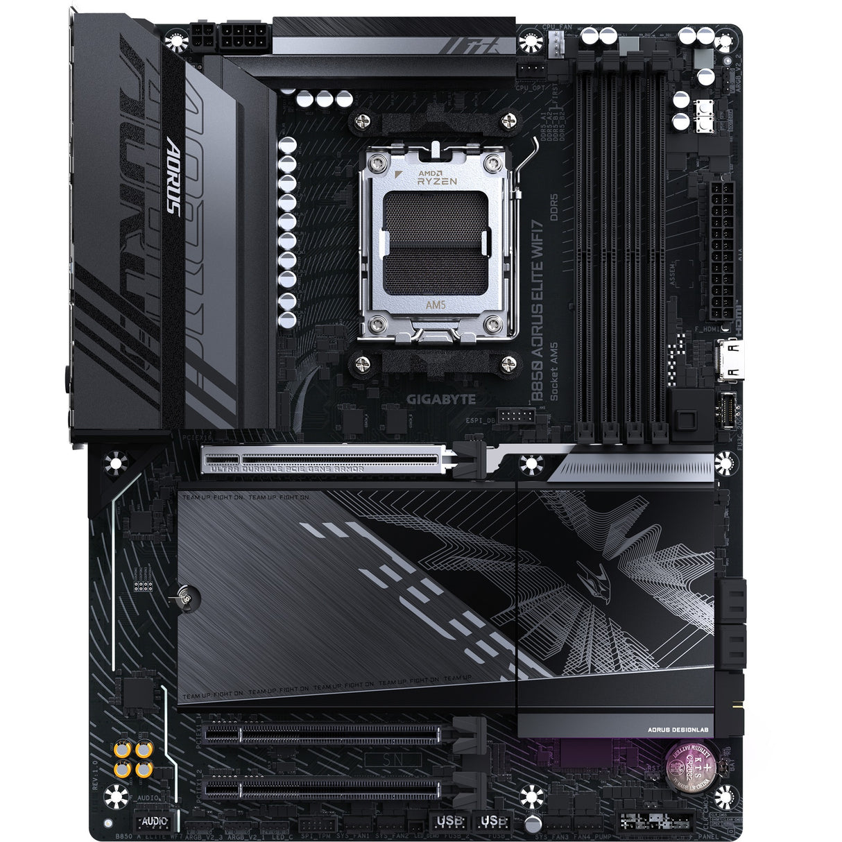 Gigabyte B850 Aorus Elite WiFi7 Sockel AM5 Mainboard (schwarz, RAID, 2,5GB-LAN, WiFi 7, BT, Sound, ATX)
