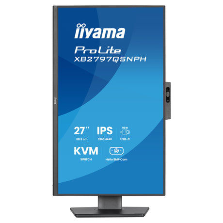 Iiyama Prolite xb2797qsnph-b1 27 Monitor (schwarz, HDMI, Displayport, USB-C, LAN, Audio, Webcam)