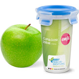 Emsa Clip-Close-Lebensmittelbehälter 0,35 l Becher (transparent blau, rund, ø 9,2 cm)