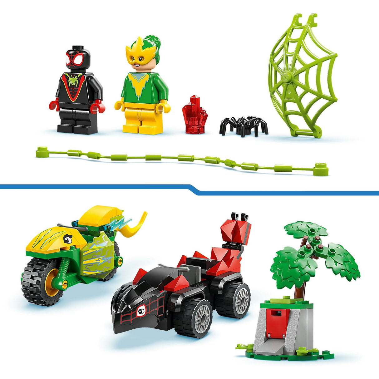 Lego Spidey 11198 Spinne und Elektro-Verfolgungsjagd mit Dinosaurierfahrzeugen