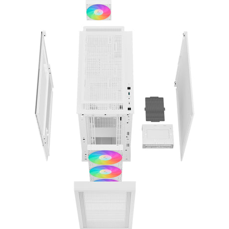 Deepcool ch560 digitales Midi-Tower-Gehäuse (weiß | 1x USB-A | 1x USB-C | RGB | gehärtetes Glas)