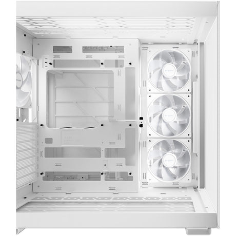 Ruhig sein! Lichtsockel 600 lx Midi-Tower-Gehäuse (weiß | 2x USB-A | 1x USB-C | RGB | gehärtetes Glas)