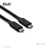 Club 3D Thunderbolt 5 zertifiziertes 8K240Hz-Kabel (schwarz, Daten 80 120 Gbit/s, EPR 240 Watt, 1 Meter)
