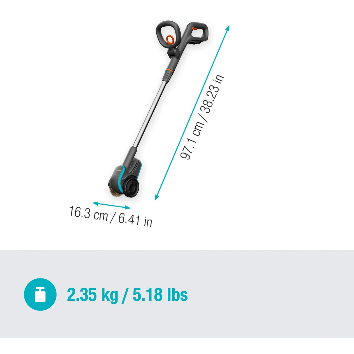 Gardena EasyWeed Battery-Quadrat-Bürste 1800 18V P4A Solo