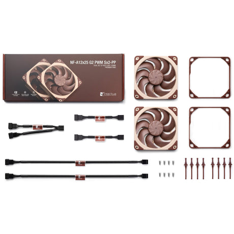 Noctua nf-a12x25 g2 pwm sx2-pp Gehäuselüfter (braun, 2 Stück, 120 x 120 x 25 mm)