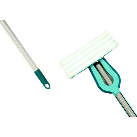 Leifheit Picobello Bodenwischer S Micro Duo mit Stiel – 27 cm Wischbreite – Türkis – Grau