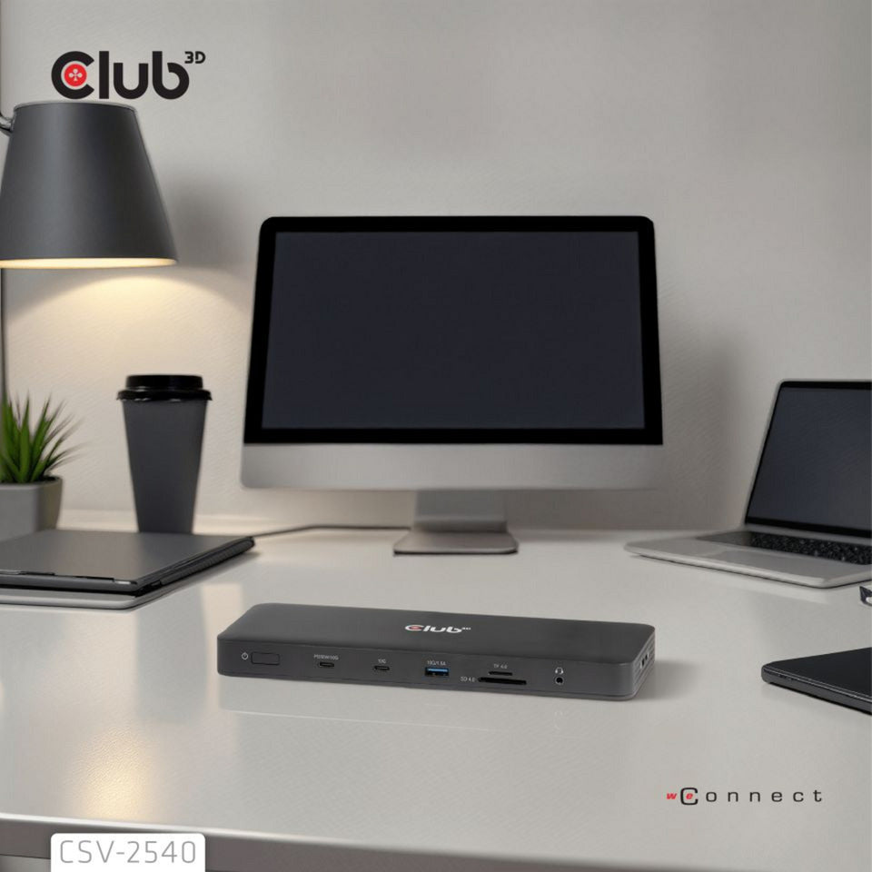 Club 3D 14-1 USB-C Quad-Display-Dockingstation (Schwarz)