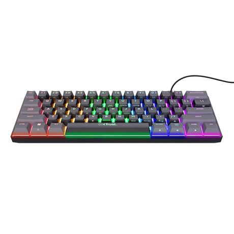 Trust GXT 867 Acira 60 % mechanische Mini-Gaming-Tastatur (Schwarz, US-Layout (QWERTY), Outemu Red, 60 %, RGB)
