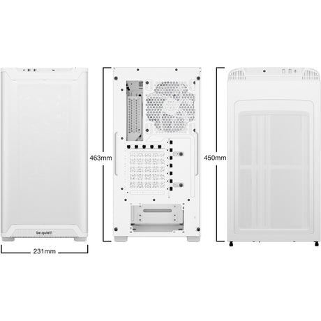 Ruhig sein! Pure Base 501 lx Midi-Tower-Gehäuse (weiß | 2x USB-A | 1x USB-C | RGB | gehärtetes Glas)