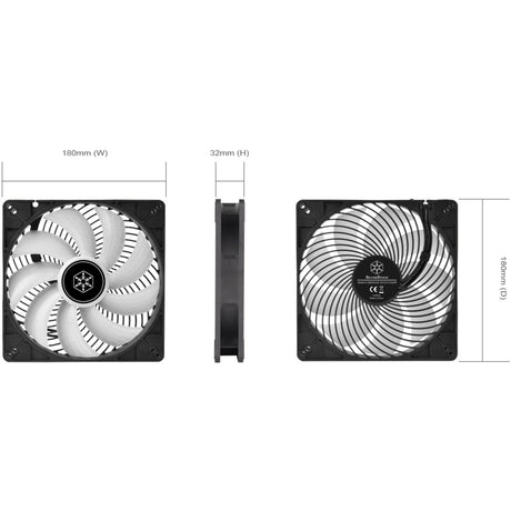 Silverstone Air Penetrator 184i ArGB Gehäuselüfter (schwarz, 180 x 180 x 32 mm, PWM)