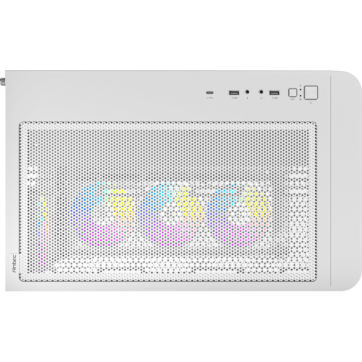 Antec C5 Curve Argb Midi-Tower-Gehäuse (weiß | 2x USB-A | 1x USB-C | gehärtetes Glas)