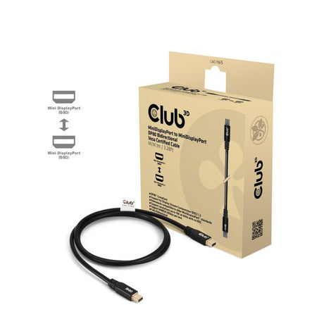 Club 3D Mini DisplayPort auf Mini DisplayPort DP80 Bidirektionales Kabel (Schwarz, 1 Meter, Vesa-zertifiziert)
