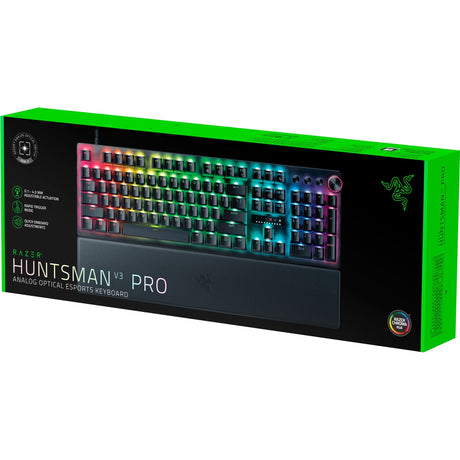Mechanische Gaming-Tastatur Razer Huntsman V3 Pro RGB (Schwarz, US-Layout (QWERTY), analog optisch Gen 2, 100 %, Double-Shot PBT)