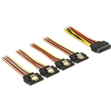 Delock SATA 15 Pin Power > SATA 15 Pin Power 4x Kabel (schwarz rot, 0,15 Meter)