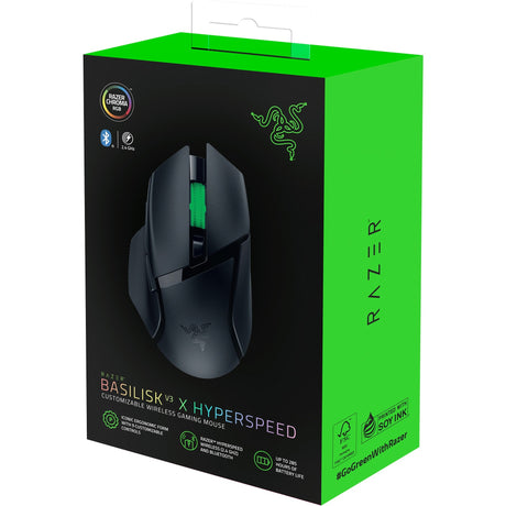 Razer Basilisk v3 x Hyperspeed Gaming-Maus (schwarz, 400–18000 dpi, Hyperspeed Wireless, Bluetooth)