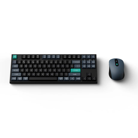 Keychron B33-Tastatur und BM25-Maus, kabelloses Kombi-Desktop-Set (schwarz, US-Layout (QWERTY), Scherenschalter, 80 % (TKL), ABS, USB-C | 2,4 GHz | Bluetooth, 400–2400 dpi)
