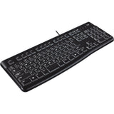 Logitech-Tastatur K120 für Unternehmen (Schwarz, EU-Layout (QWERTY), Gummikuppel, 100 %)