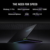 Asus rog strix g18 g815lr-s9005w 18 gaming laptop (zwart grijsgroen | ultra 9 275hx | rtx 5070 ti | 32 gb | 2 tb ssd)