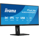 Iiyama Prolite xub3493wqsu-b6 34 Ultrawide Monitor (Schwarz (matt), 2x HDMI, Display Port, 2x USB-A, USB-B, 2x USB-C)