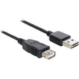 Delock Easy-USB-A 2.0 Stecker > USB-A 2.0 Buchse Verlängerungskabel (schwarz, 5 Meter)