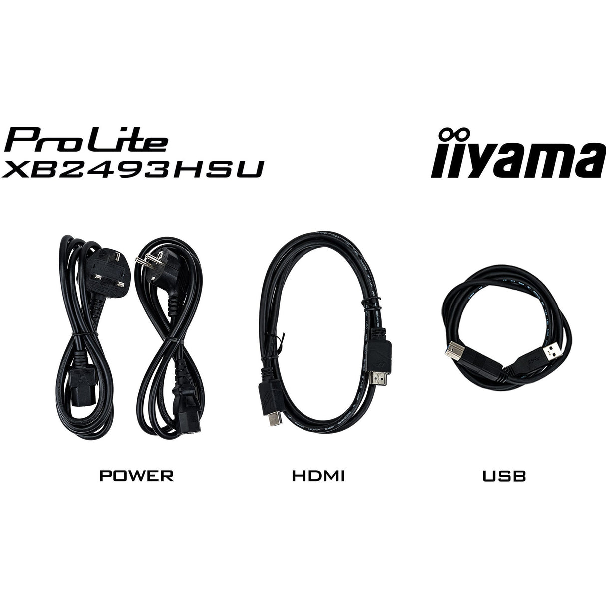 Iiyama prolite xb2493hsu-b1 23.8 monitor (zwart (mat), 120 hz, hdmi, displayport, usb, audio)