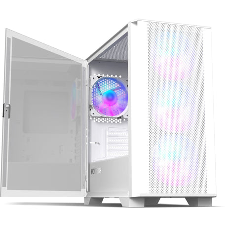 Montech Air 100 ArGB Mini-Tower-Gehäuse (weiß | 3x USB-A | gehärtetes Glas)