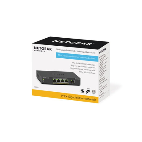 Netgear 5-Port-Gigabit-Ethernet-PoE+-Unmanaged-Switch (GS305PP) (schwarz)