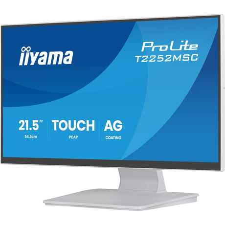 Iiyama Prolite T2252MSC-W2AG 21,5 Zoll Touchscreen-Monitor (weiß (matt), 100 Hz, HDMI, Display-Anschluss, USB 3.2 Gen 1, Audio, Touchscreen)