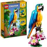 Lego Creator 3in1 exotisches Papageien-Frosch-Fisch-Tierspielzeugset für Kinder – 31136