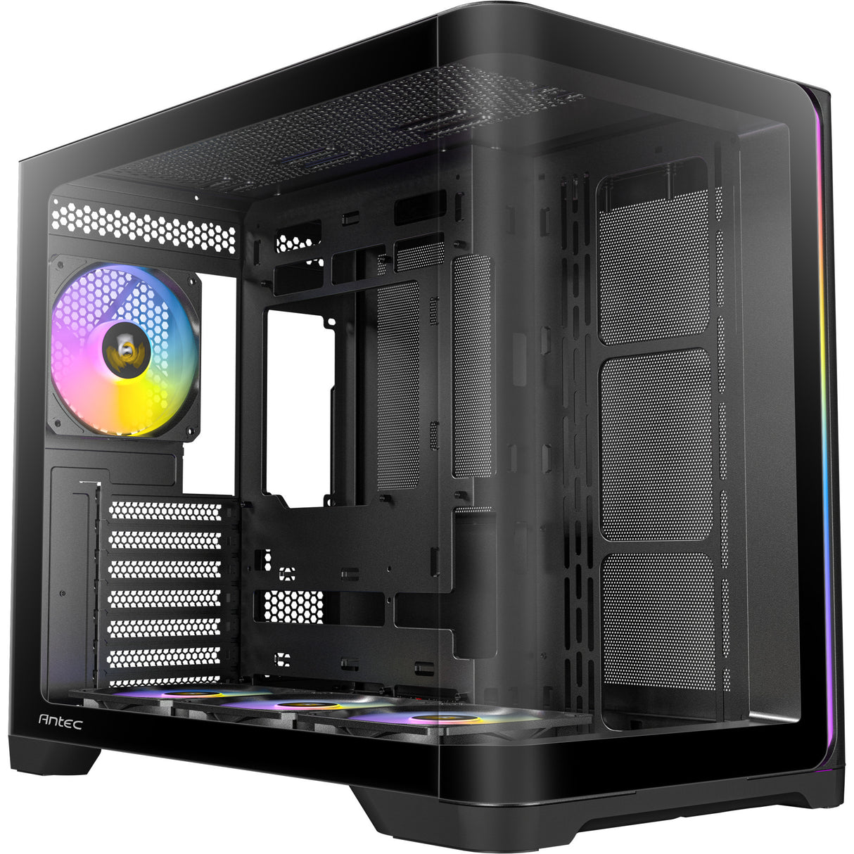 Antec C5 Curve Argb Midi-Tower-Gehäuse (schwarz | 2x USB-A | 1x USB-C | gehärtetes Glas)