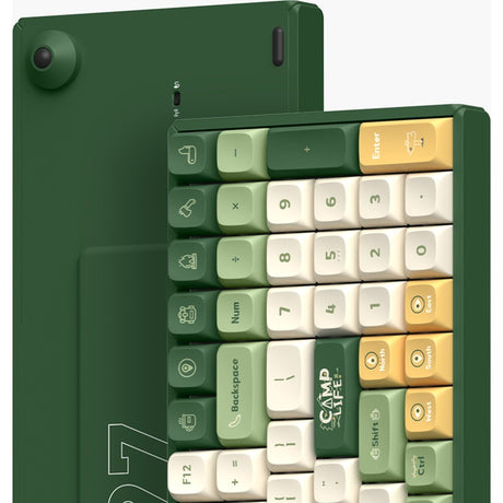 Iqunix F97 Camping kabellose mechanische Tastatur (grün, US-Layout (QWERTY), Cherry MX Brown, 96 %, RGB-LEDs, Hot-Swap-fähig, PBT, 2,4 GHz | Bluetooth 5.1 | USB-C)