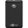 Goobay Powerbank kompakt 10.000 mAh (Schwarz, 10 Ah, 1x USB-A, 1x USB-C, Power Delivery, Schnellladung)