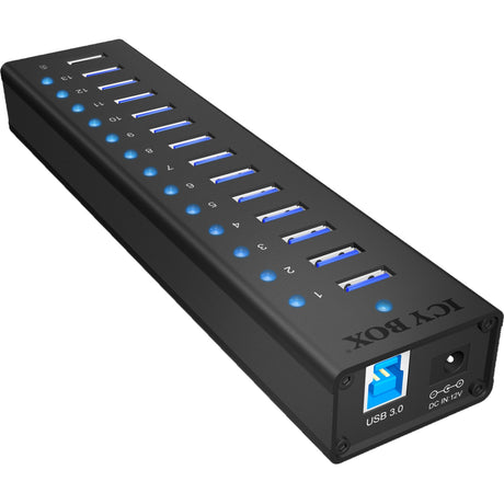 Icy Box ib-ac6113 USB-Hub (schwarz, 13x USB 3.0, 1x USB-Ladeanschluss)