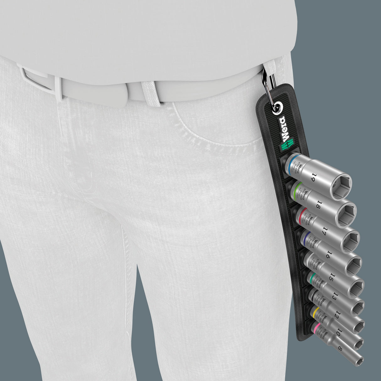 Wera Belt B Deep 1 Steckschlüsselsatz, mit 3 8 -Antrieb, 9-teiliger Steckschlüssel (schwarz)