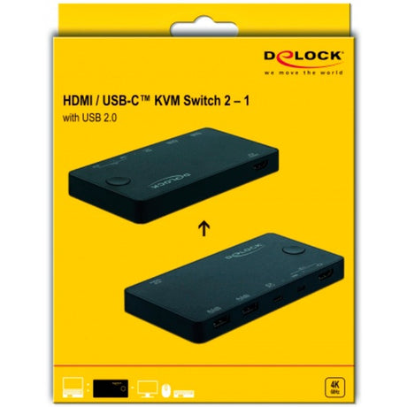 Delock HDMI USB-C KVM Switch 4K 60 Hz mit USB 2.0 KVM Switch