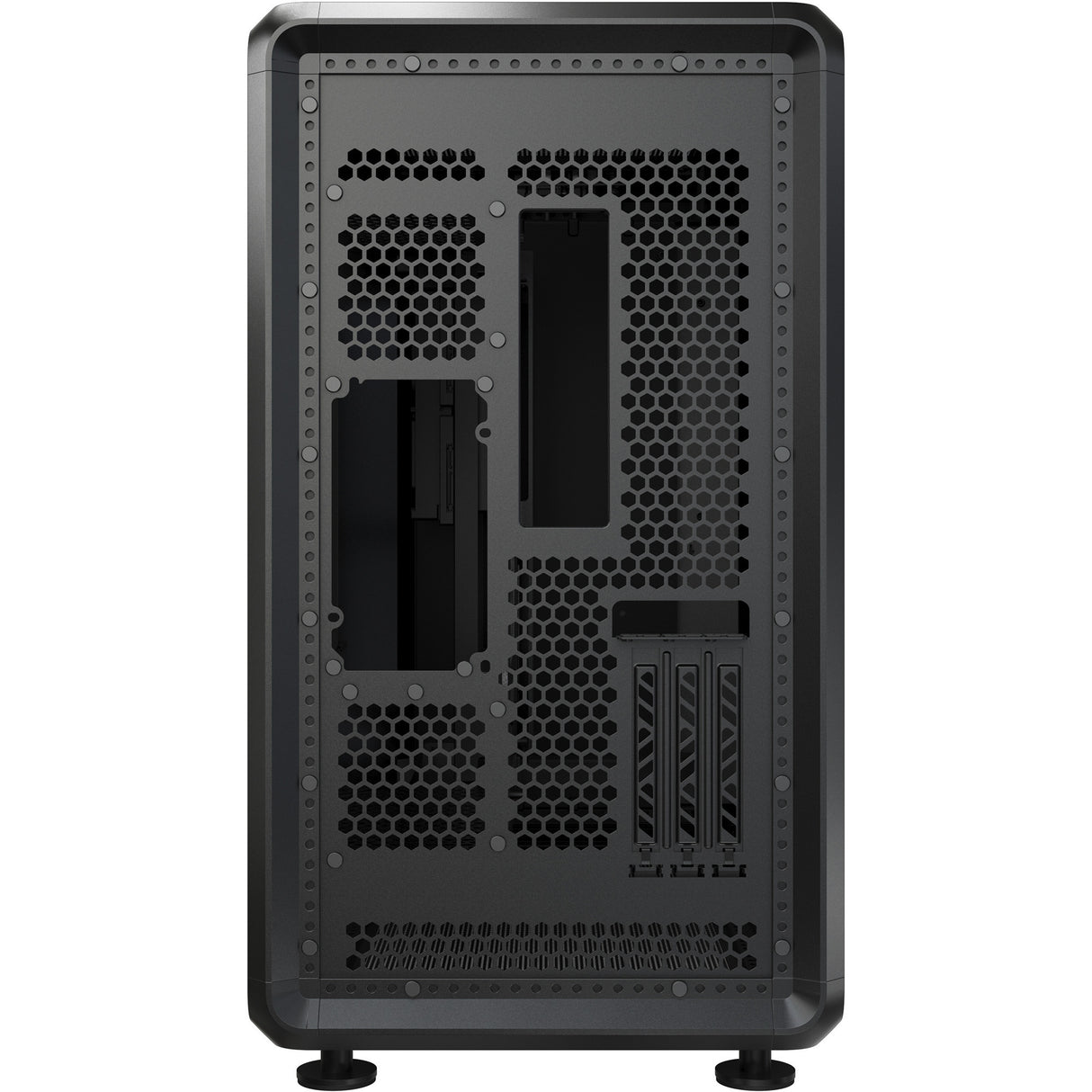 Cooler master masterframe 360 stage lcd midi tower behuizing (zwart | 2x usb-a | 1x usb-c | tempered glass)