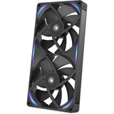Nzxt performance fan f280x rgb case fans (zwart, 2 stuks, 280 x 140 x 30 mm, pwm)