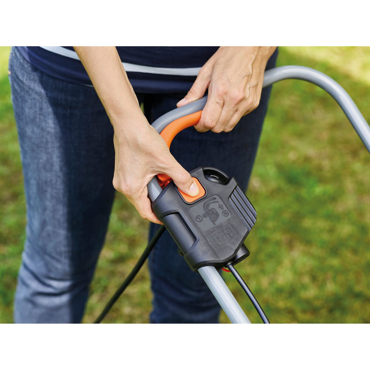 Black+Decker 1000 W 32 cm Rasenmäher + 250 W Rasentrimmer (schwarz orange, Rasenflächen bis zu 250 m²)