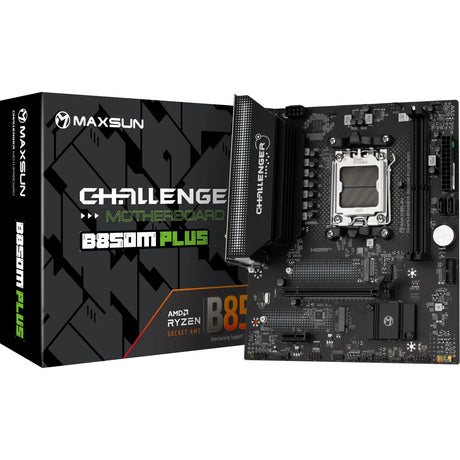 Maxsun MS-Challenger B850M Plus WiFi Sockel AM5 Mainboard (schwarz, RAID, GB-LAN, WLAN, BT, Sound, µATX)