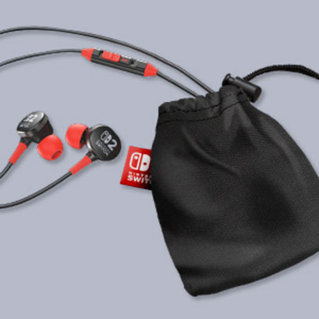 Powera kabelgebundene Ohrhörer für Nintendo Switch 2 In-Ear (schwarz rot, Nintendo Switch 2, Nintendo Switch, Nintendo Switch – OLED-Modell, Nintendo Switch Lite)