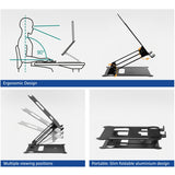 Act Connectivity Laptopständer, Aluminium, klappbar, stufenlos höhenverstellbar (schwarz)