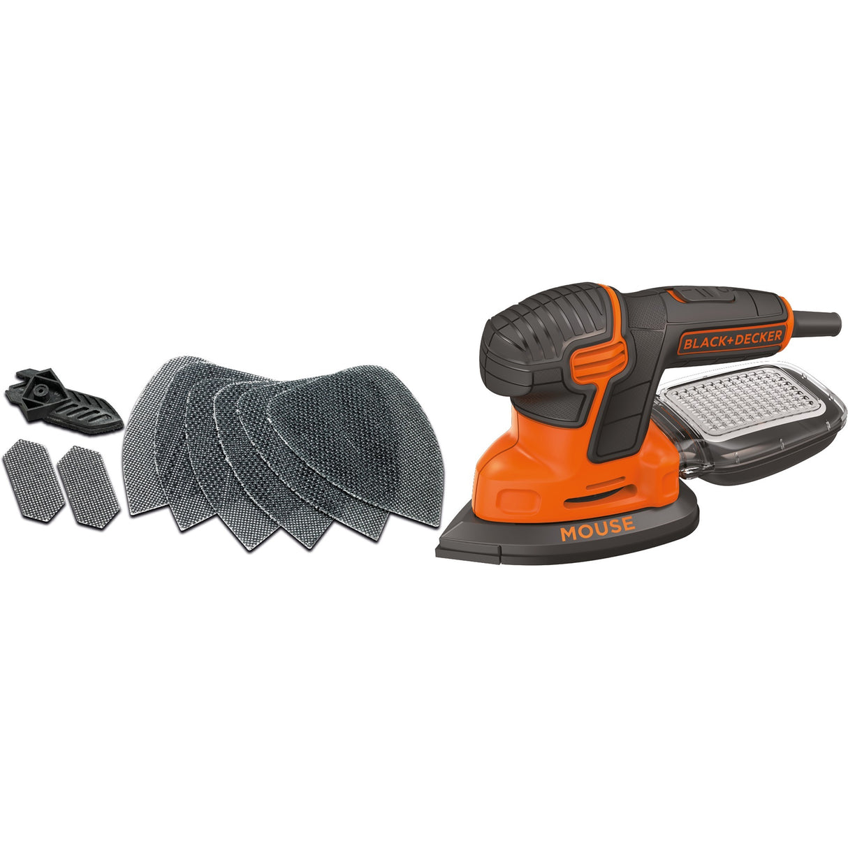 Black+Decker 120 Watt Maus-Detailschleifer KA2500K-QS Deltaschleifer (Orange Schwarz, Zubehör und Koffer im Lieferumfang enthalten)