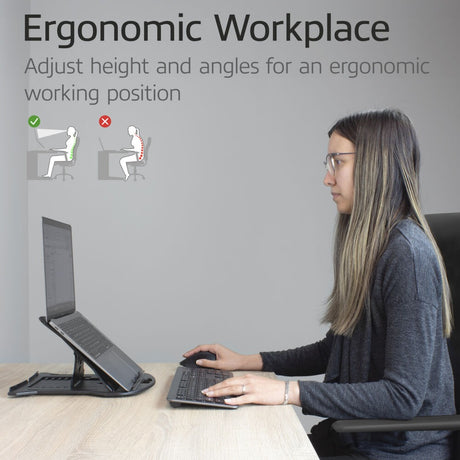 Act Connectivity Laptopständer, klappbar, höhenverstellbar in 7 Positionen
