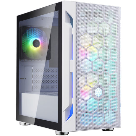 Silverstone Fara H1M Pro Midi-Tower-Gehäuse (weiß | 3x USB-A | RGB | Fenster)