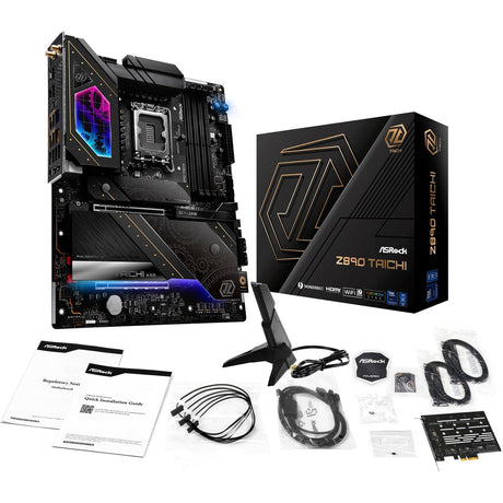 Asrock Z890 Taichi Sockel 1851 Motherboard (schwarz, RAID, 5 GB-LAN, 2,5 GB-LAN, Wi-Fi 7, BT, Sound, ATX)