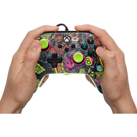 Powera Advantage Controller mit Kabel für die Xbox Series x|s – Fortnite: Glow (neongrün, Xbox Series x|s, Xbox One, PC)